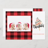 Frohe Weihnachts Red Buffalo Kariertes Foto (Vorne/Hinten)