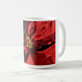 Frohe Weihnachts Red Curly Poinsettia Kaffeetasse (VorderseiteRechts)