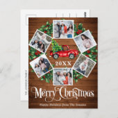 Frohe Weihnachts Red Farm Truck 6 Foto Postkarte (Vorne/Hinten)