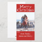 Frohe Weihnachts Red Foto Card Feiertagskarte (Vorne/Hinten)