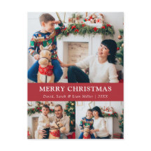 Frohe Weihnachts Red Foto Collage Postcard