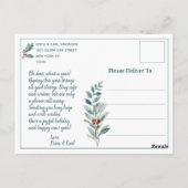 Frohe Weihnachts Red Fox Winter Woodland Urlaub Postkarte (Rückseite)