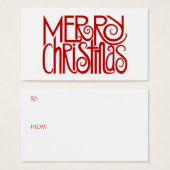 Frohe Weihnachts-Red-Gift-Tag (Vorne & Hinten)