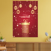 Frohe Weihnachts Red Gold Geschenkartikel Schnee Leinwanddruck (Insitu (Wohnzimmer))