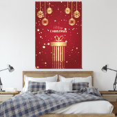 Frohe Weihnachts Red Gold Geschenkartikel Schnee Leinwanddruck (Insitu (Schlafzimmer))
