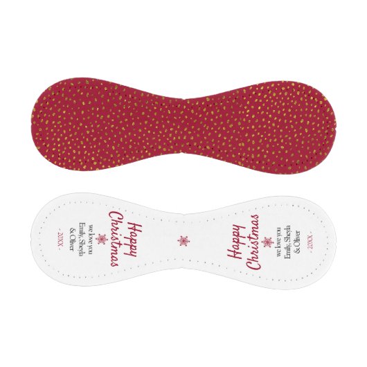 Frohe Weihnachts Red Gold Glitzer Muster Baseball (Paneele)