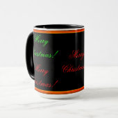 Frohe Weihnachts Red Gold Tasse (Vorderseite Links)