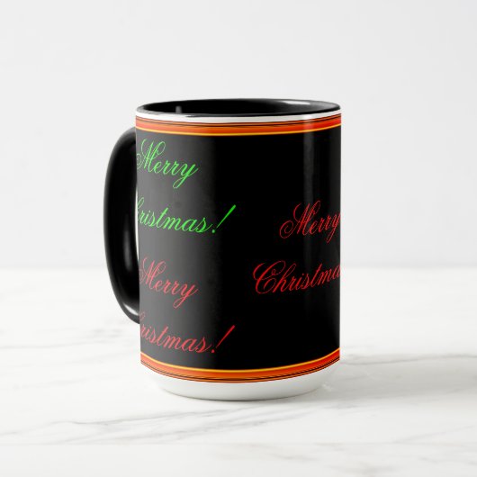 Frohe Weihnachts Red Gold Tasse (Vorderseite Links)
