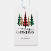 Frohe Weihnachts Red Green Black Kariert Trees Car Geschenkanhänger (Rückseite)