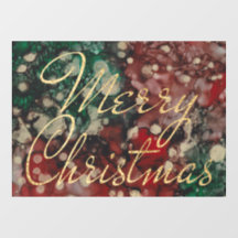 Frohe Weihnachts Red Green Gold Window Cling