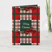 Frohe Weihnachts Red Green Kariert Karte (Vorderseite)