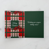 Frohe Weihnachts Red Green Kariert Karte (Innenseite)