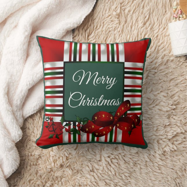 Frohe Weihnachts Red Green Kariert Kissen (Decke)
