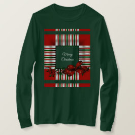 Frohe Weihnachts Red Green Kariert T-Shirt