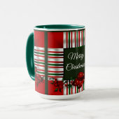Frohe Weihnachts Red Green Kariert Tasse (Vorderseite Links)