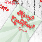 Frohe Weihnachts Red Green Retro Niedliche Typogra Kleiner Weihnachtsstrumpf