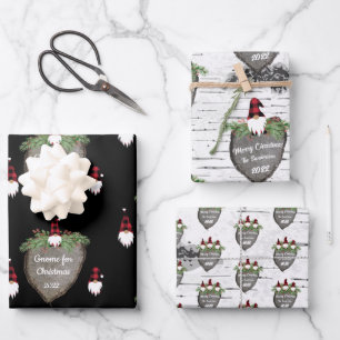 Frohe Weihnachts Red Hat Buffalo Kariert Gnomes Wr Geschenkpapier Set