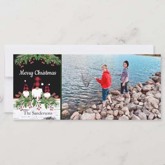 Frohe Weihnachts Red Hat Buffalo Karierte Gnomes (Vorderseite)