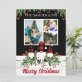 Frohe Weihnachts Red Hat Buffalo Karierte Gnomes (Stehend Vorderseite)