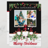 Frohe Weihnachts Red Hat Buffalo Karierte Gnomes (Vorne/Hinten)