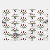 Frohe Weihnachts Red Hat Buffalo Karierte Gnomes Geschenkpapier Set (Vorderseite 3)