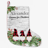 Frohe Weihnachts Red Hat Buffaloe Kariert Gnomes S Kleiner Weihnachtsstrumpf (Vorderseite)