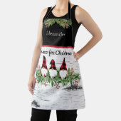 Frohe Weihnachts Red Hat Buffaloe Karierte Gnomes Schürze (InSitu)