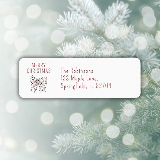 Frohe Weihnachts Red Light String Bow Minimal