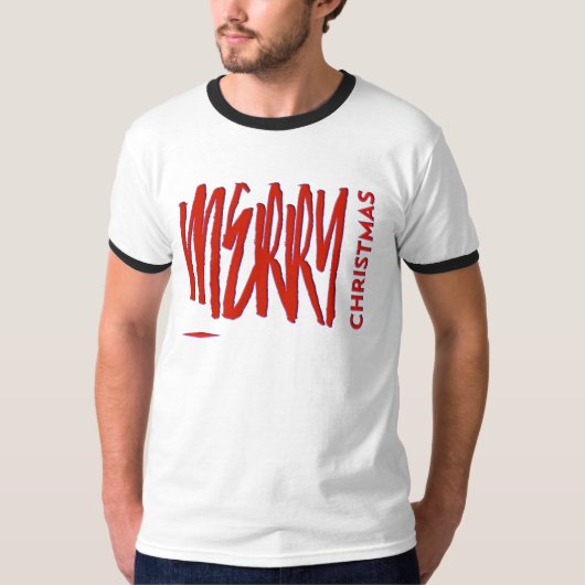 Frohe Weihnachts Red Modern Typografy Script T-Shirt (Vorderseite)