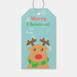 Frohe Weihnachts Red Nosed Reindeer Geschenktasten Geschenkanhänger