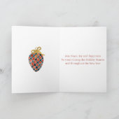 Frohe Weihnachts-Red-Ornament-Karte Karte (Innenseite)