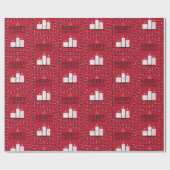 Frohe Weihnachts Red Pattern White Candle Geschenkpapier (Flach)