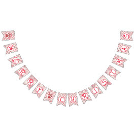 Frohe Weihnachts Red Paw Silhouette mit 2images Wimpelkette