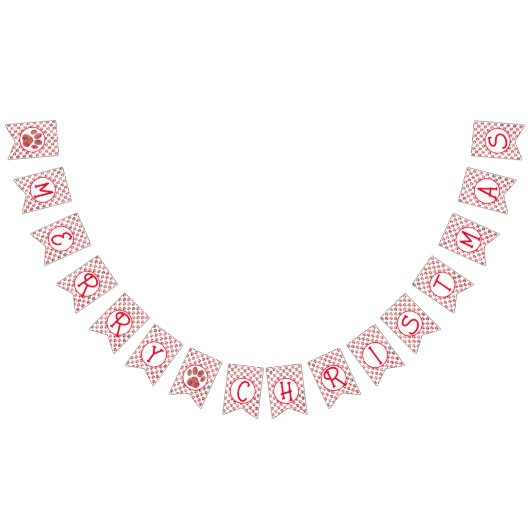 Frohe Weihnachts Red Paw Silhouette mit 2images Wimpelkette (Alle)