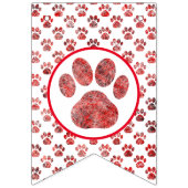 Frohe Weihnachts Red Paw Silhouette mit 2images Wimpelkette (Erste Fahne)