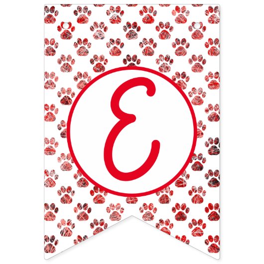 Frohe Weihnachts Red Paw Silhouette mit 2images Wimpelkette (Dritte Fahne)