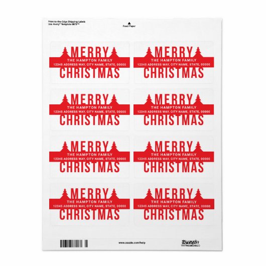 Frohe Weihnachts Red Pines Adresse (Vorne)