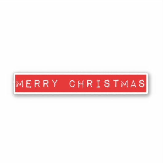 Frohe Weihnachts Red Retro Tape Sticker (Vorderseite)