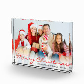 Frohe Weihnachts-Red-Script-Familie Foto Block (Rechts)