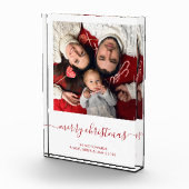 Frohe Weihnachts Red Script Minimalistisch Foto Bl (Rechts)