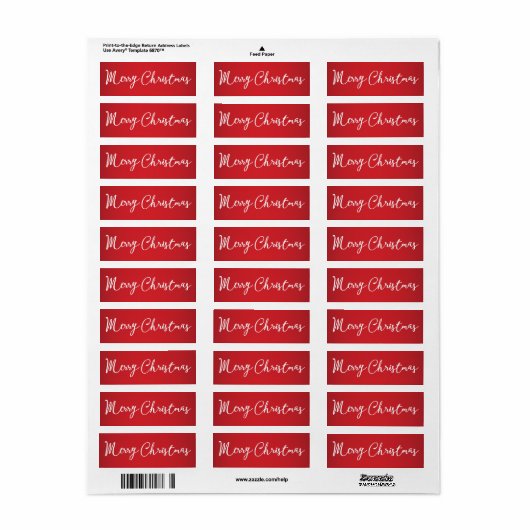 Frohe Weihnachts Red Small Labels (Vorne)