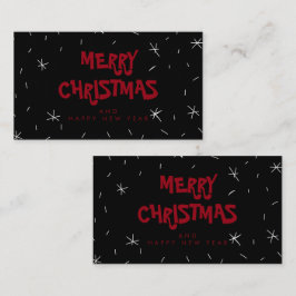 Frohe Weihnachts Red Snow Mini Geschenkkarte Visitenkarte