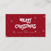 Frohe Weihnachts Red Snow Mini Geschenkkarte Visitenkarte (Vorderseite)