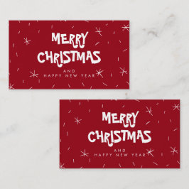 Frohe Weihnachts Red Snow Mini Geschenkkarte Visitenkarte
