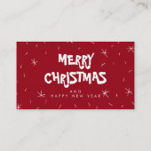 Frohe Weihnachts Red Snow Mini Geschenkkarte Visitenkarte (Rückseite)