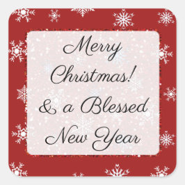 Frohe Weihnachts Red Snowflake Stickers