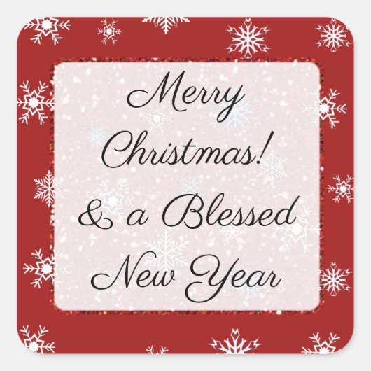 Frohe Weihnachts Red Snowflake Stickers (Vorderseite)