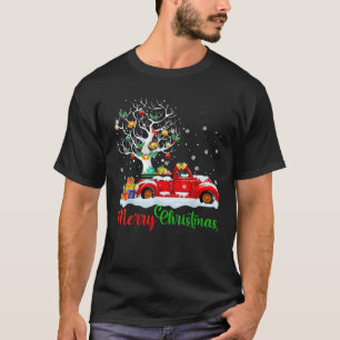 Frohe Weihnachts Red Truck Kariert Weihnachtsbaum T-Shirt