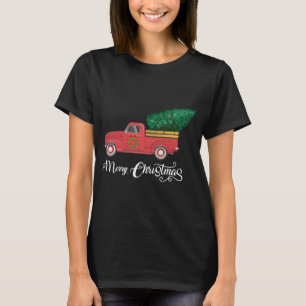 Frohe Weihnachts-Red Truck mit Weihnachtsbaum und T-Shirt
