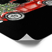 Frohe Weihnachts Red Truck Tree Light Familie Poster (Ecke)